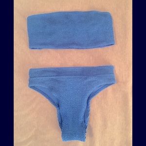 Frankie’s 1 size fits all high waisted, ribbed, bandeau bikini
